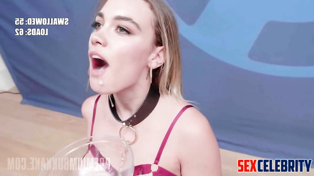 Face swap Florence Pugh receiving sperm to her mouth [NSFW] [PREMIUM]