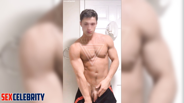 Sexy Tom Holland hot scene jerking off near the mirror