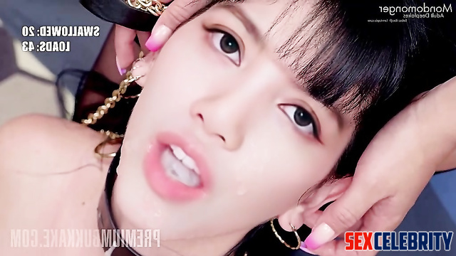 Lisa (리사) BLACKPINK (블랙핑크) kpop mouth gets a lot of cum 케이팝 입 [PREMIUM]