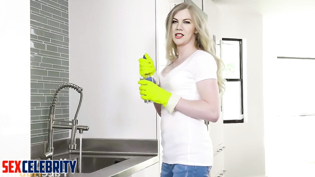 Kristen Johnston as Sally Solomon getting confused and turned on doing the dishes