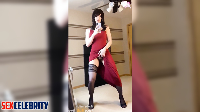 Lily Gao as Ada Wong jacking off in front of the mirror