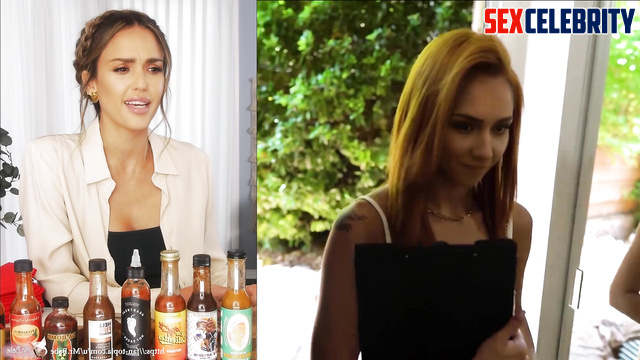 Red hair Jessica Alba made blowjob before wife arriving, fake [PREMIUM]