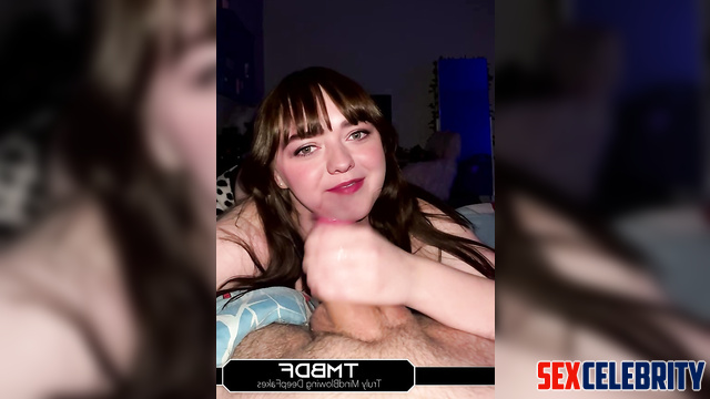 Fake Maisie Williams jerks off a cock with big balls [PREMIUM]