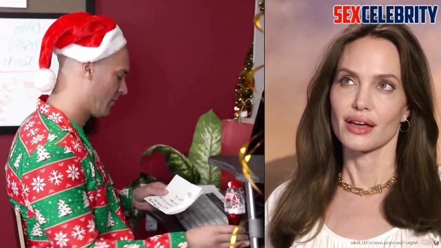 Christmas sex party - the gift was a big dick - Angelina Jolie [PREMIUM]