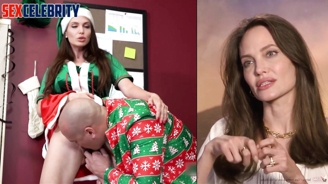 Christmas sex party - the gift was a big dick - Angelina Jolie [PREMIUM]