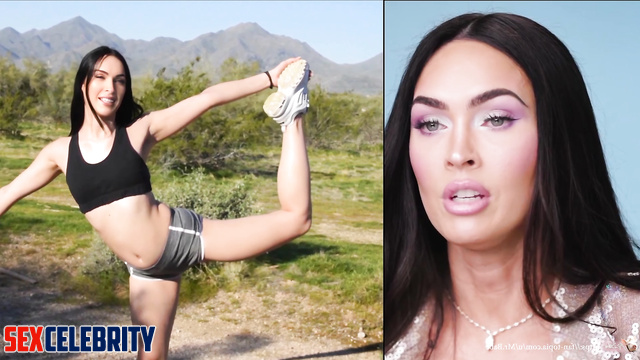 Dissolute bitch Megan Fox masturbates by dildo, real fake [PREMIUM]