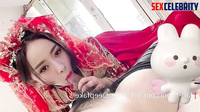 Yang Mi 杨幂 does awesome blowjob in Chinese costume deepfake 智能換臉