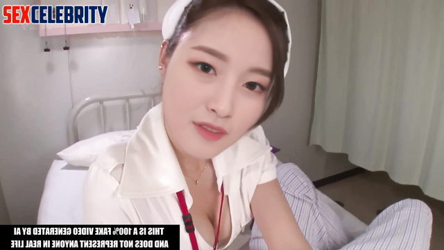 Beauty nurse Arin (아린 오마이걸) making wellness handjob / real fake