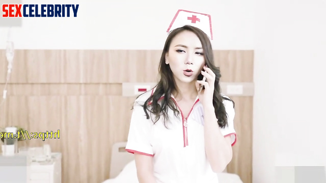 Sexy nurse G.E.M. (邓紫棋) takes care of a patient 假名人色情片