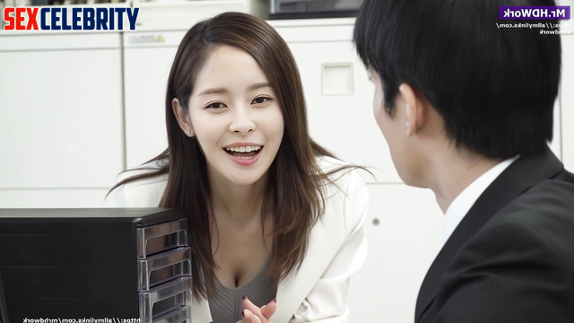 권나라 헬로비너스 Voluptuous secretary Nara skillfully handles boss's dick - AI