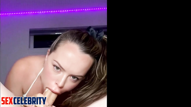 Adult Daisy Ridley learned how to give a deep blowjob