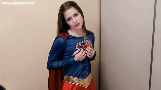 Supergirl pussy play by Melissa Benoist fake porn