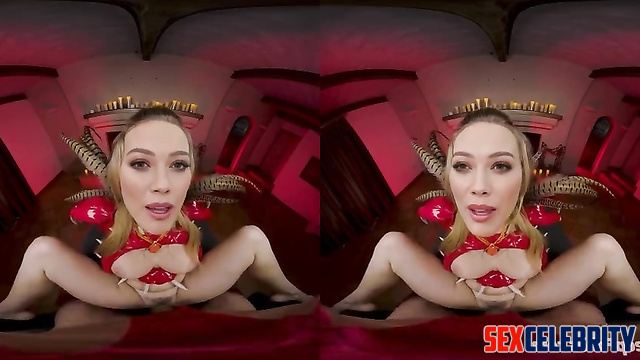 VR porn with busty cosplayer Hilary Duff - real fakes