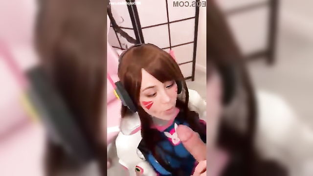 AI anime cosplayer ASMR BlueKatie gets creampied in her mouth