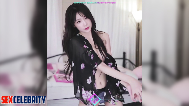 Taeyeon (태연 소녀시대) dancing in hot transparent underwear, real fake