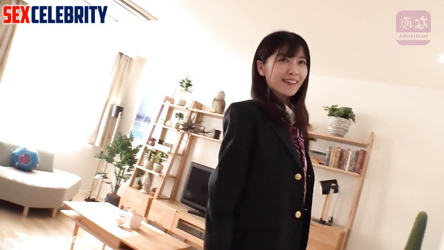 School slut Nanase Nishino turns herself on with a vibrator 西野七瀬 セックス