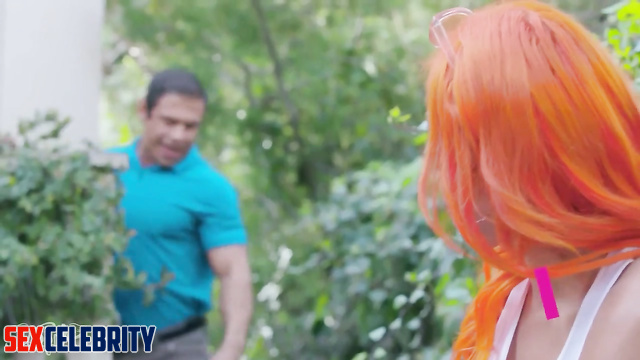 Pro wrestler Becky Lynch makes her pervy neighbor pay with a hard barebacking