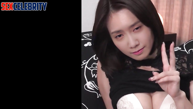 Sexy brunette Yoona (윤아 소녀시대) enjoys vibrator in the hotel - fakeapp