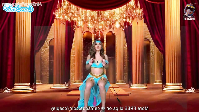 Princess Jasmine (Naomi Scott) demonstrates playing with sex toys