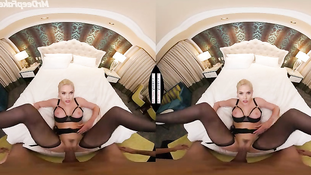 Blondie MILF missionary fucked - Scarlett Johansson VR fakes