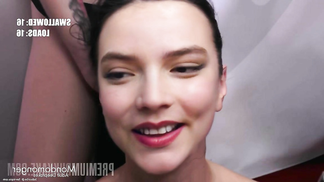 A dozen cocks cum on Anya Taylor-Joy pretty face — deepfake [PREMIUM]