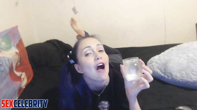 Fake Jessica Chobot found a jar of her daddy's sperm