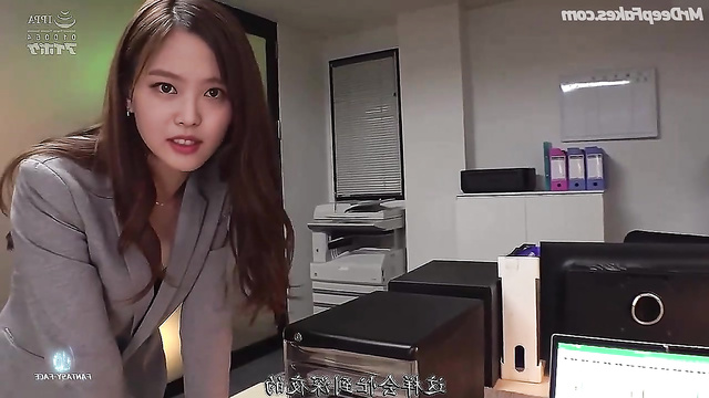 Asian babe Jennie (제니 블랙핑크) seduced colleague right in the office / AI