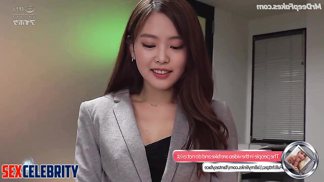 Asian babe Jennie (제니 블랙핑크) seduced colleague right in the office / AI