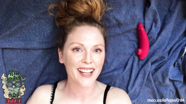 Fake milf Julianne Moore bragging her new cool dildo