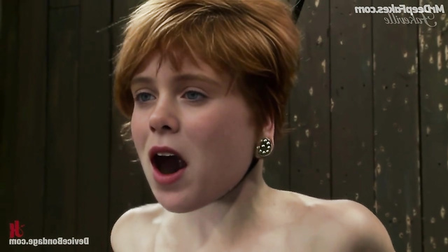 Red-haired slut Sophia Lillis loves BDSM games (face swap)