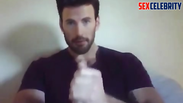 Fake Chris Evans - sexy young handsome guy jerking off on camera