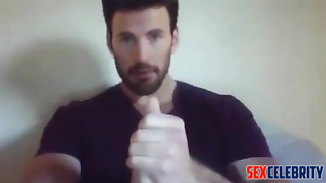 Fake Chris Evans - sexy young handsome guy jerking off on camera