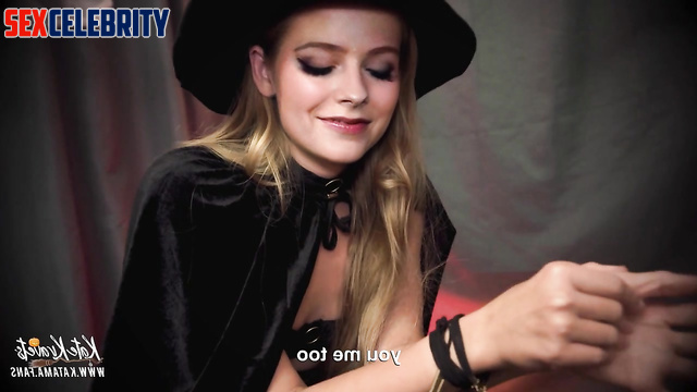 Halloween fakes - Horny witch Avril Lavigne makes him cum 3 times