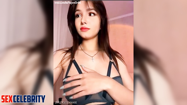 Innocent babe tease natural tits on webcam - Kati Zaragoza A.I.