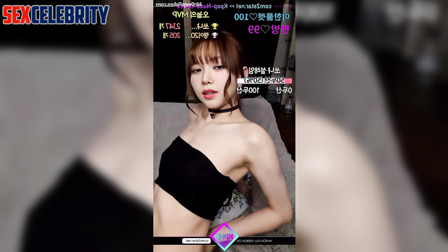 Adult Karina Aespa streams in black panties (카리나 케이팝 아이돌)