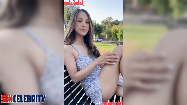 Brunette rode a stranger's dick from the park (Jules Leblanc fakeapp)