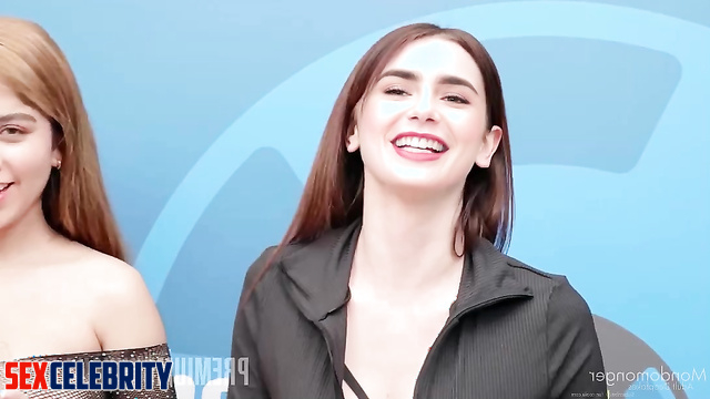 Fakes// Bukkake assfuck gangbang with sexy MILF Lily Collins