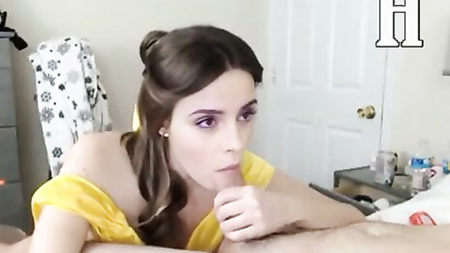 Emma Watson sucks dick in the image of princess Belle / deepfake porn