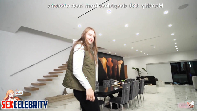 Foster mommy Scarlett Johansson real fake removes house without bra and panties