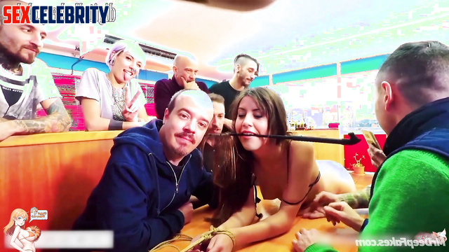 Dirty gangbang in the closed cafe with strangers / Aubrey Plaza face swap