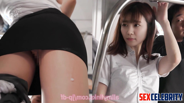 Two strangers fucked her on the train, ai Riho Yoshioka (吉岡里帆 ディープフェイク)