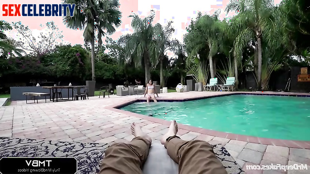 Hot Selena Gomez porn fucks her stepbrother in the pool
