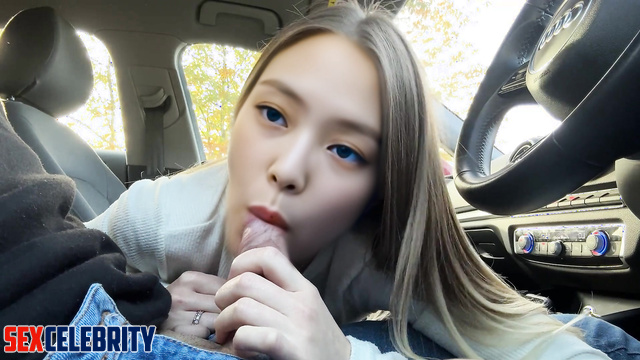 (제니 블랙핑크) asian beauty knows how you like blowjob in the car, Jennie A.I.