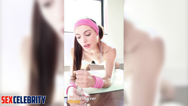 Hot solo sex scene with Anne Hathaway (she plus a dildo in the gym) A.I.