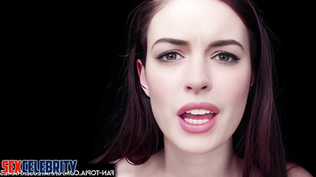 Pretty Anne Hathaway told everybody about gangbang experience, face swap