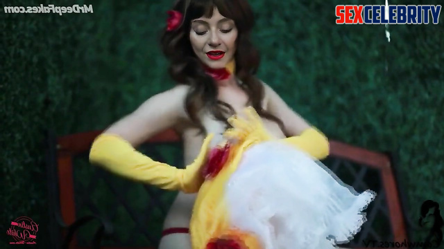 Andrea Menes shows very sexy and nude Belle cosplay [deepfake]