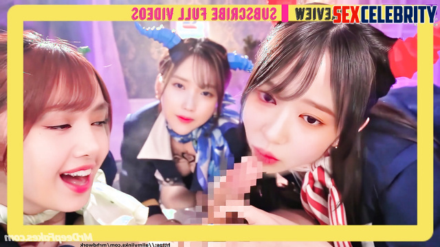 They first made a hand massage and then fucked, ai Minju, Lisa, IU 리사 아이즈원