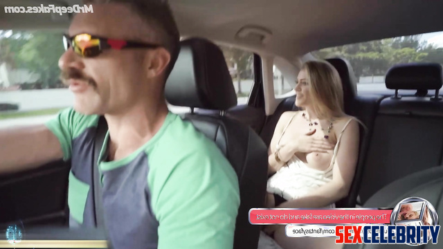 Horny milf started masturbating in the car - Angelina Jolie deepfake porn