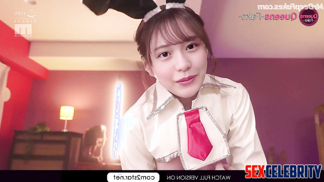 Asakura Yui deepfake in a bunny costume sits on you and strokes you sexily 浅倉唯 デ