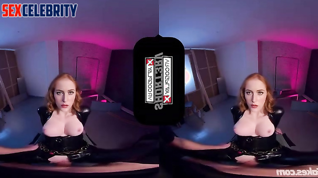 Fake Gillian Anderson wastes no time and has sex while being held captive on a mission VR